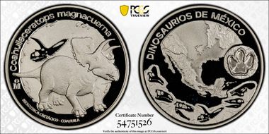 (2025)-Mo Medal Coahuilaceratops Ag PR70DCAM