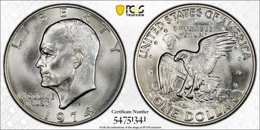 1974-S $1 Silver MS69