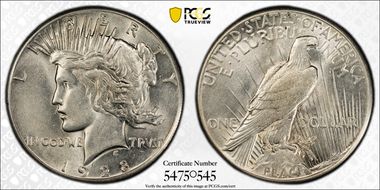 1928 $1 AU58