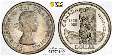 1958 S$1 British Columbia MS65