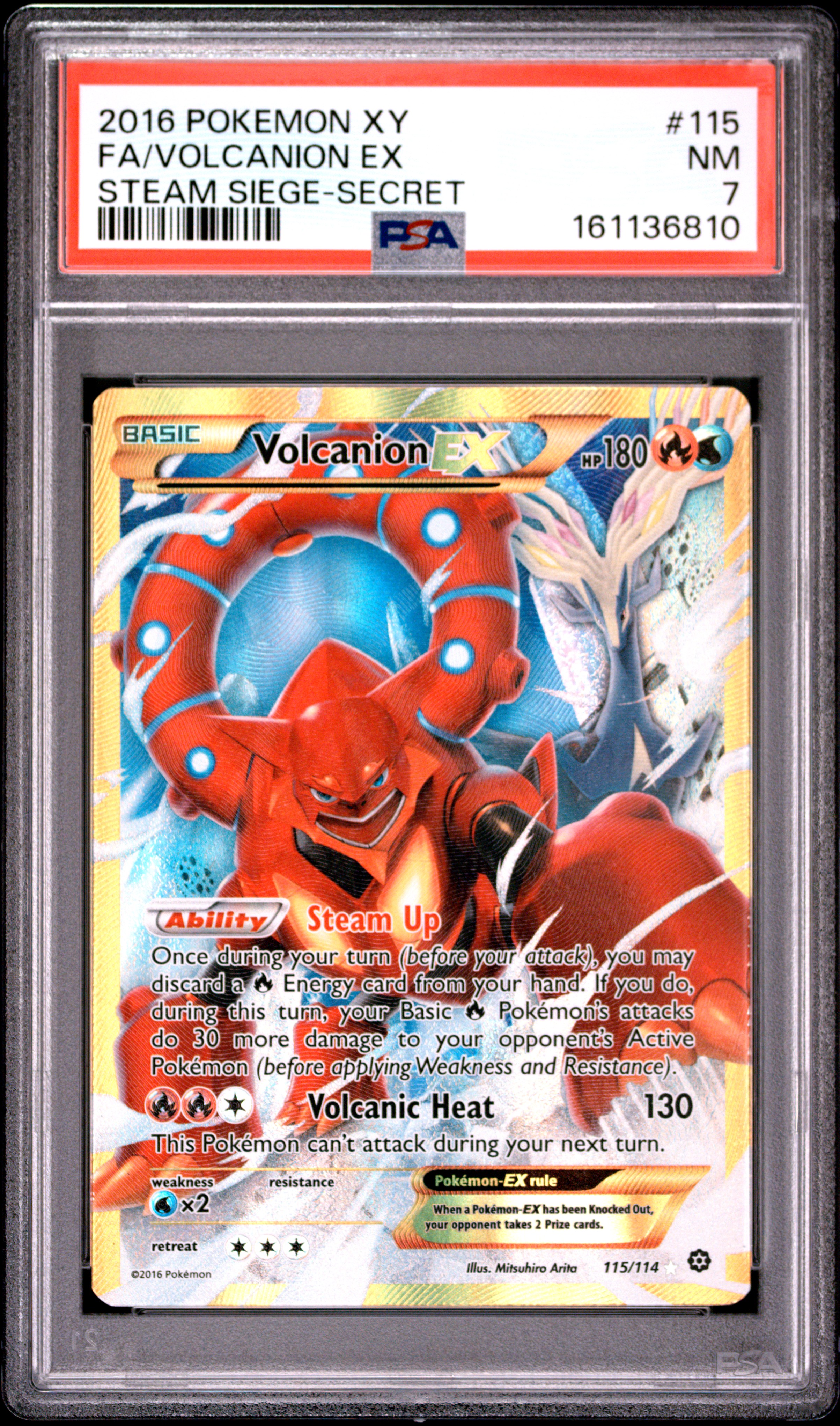 2016 #115 Full Art/Volcanion EX PSA 7 XY Steam Siege