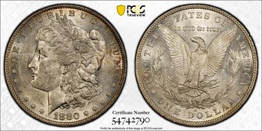 1880-O $1 AU55