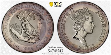 1992 $1 Kookaburra Ag MS69