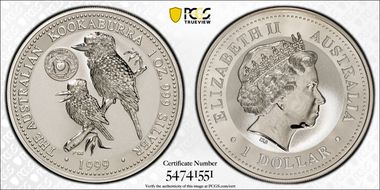 1999-P100 $1 Kookaburra Ag-Georgia Privy MS69