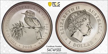 2000 (1999) $1 Kookaburra Ag MS69