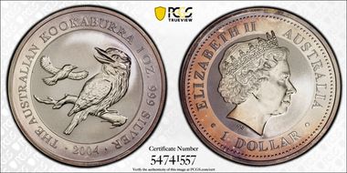 2004 $1 Kookaburra Ag MS67