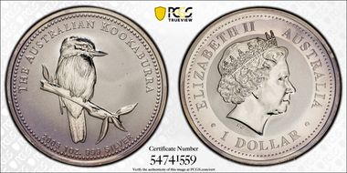 2005 $1 Kookaburra Ag MS69