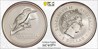 2003 $1 Kookaburra Ag MS69