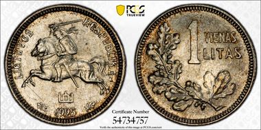 1925 Litas KM-76 Ag MS65