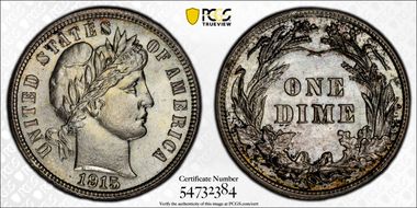 1915-S 10C MS65