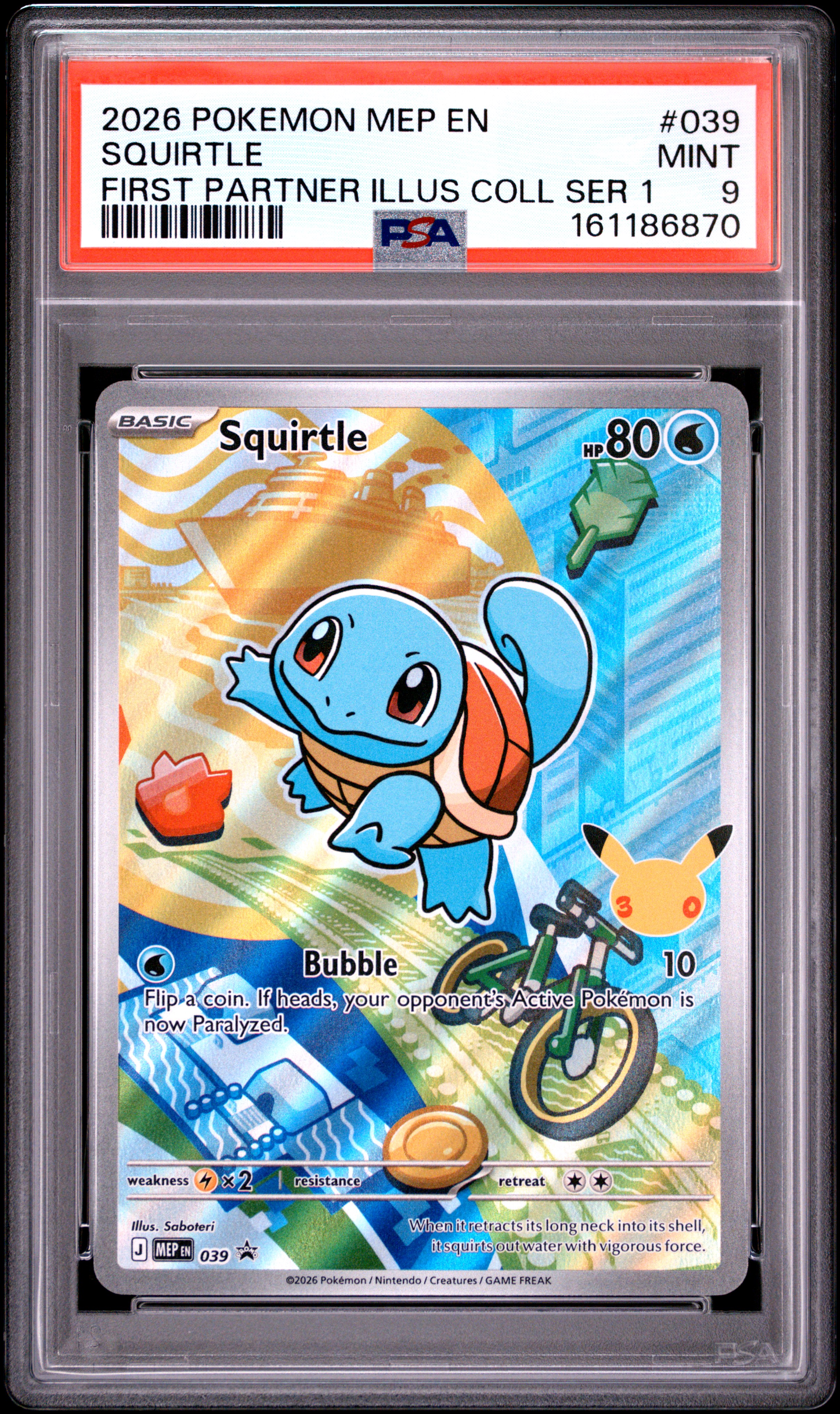 2026 #039 Squirtle PSA 9 Mep EN-Me Black Star Promo