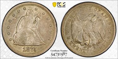 1875-S 20C AU53