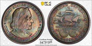 1892 50C Columbian MS64+