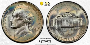 1945-S 5C MS68FS