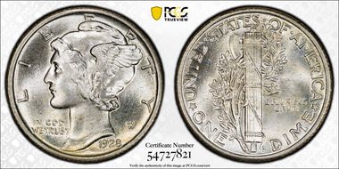1928 10C MS67FB