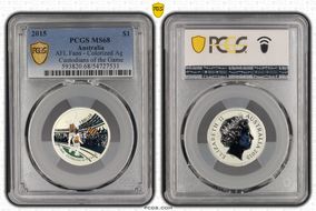 2015 $1 AFL Fans - Colorized Ag Custodians of the Game MS68