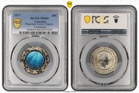 2017 20C Planetary Coins Uranus Colorized MS69