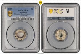 2017 5C Planetary Coins Mercury Colorized MS70