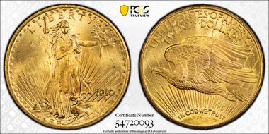 1910-S $20 MS65+