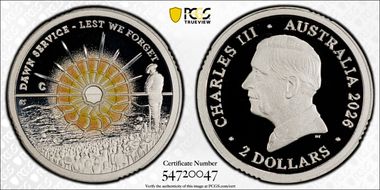 2026-C $2 Dawn Service Colorized Ag PR70DCAM