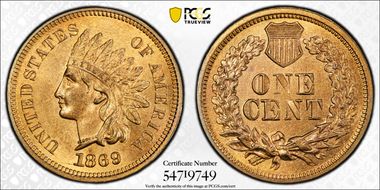 1869 1C MS66RB