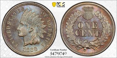1868 1C MS66BN