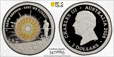 2026-C $2 Dawn Service Colorized Ag PR70DCAM