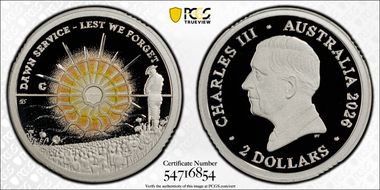 2026-C $2 Dawn Service Ag Colorized PR70DCAM