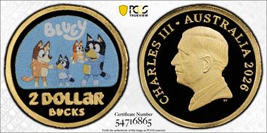 2026 $2 Bluey Colorized AlBr - First Strike PR68DCAM