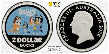 2026 $2 Bluey Colorized Ag - First Strike PR69DCAM