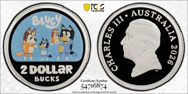 2026 $2 Bluey Colorized Ag PR70DCAM