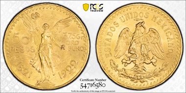 1922 50 Peso KM-481  Au MS63