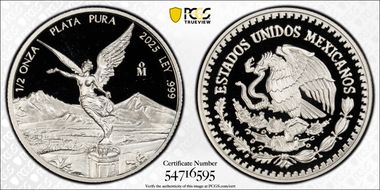 2025-Mo 1/2 oz Libertad Ag PR69DCAM