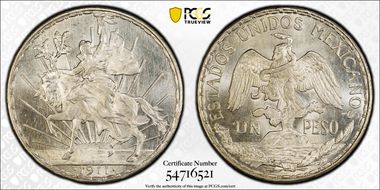 1911 Peso Caballito KM-453 Long Ray MS66