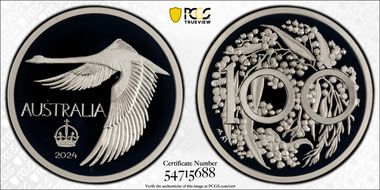 2024 Medal Swan "Pattern Dollar" Ag ACR 60th Anniversary PR69DCAM