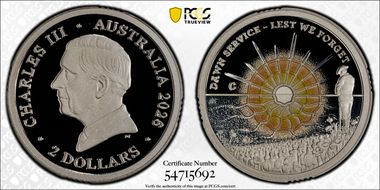 2026-C $2 Dawn Service Ag Colorized PR70DCAM