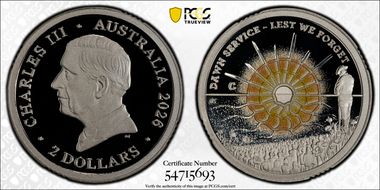 2026-C $2 Dawn Service Ag Colorized PR70DCAM