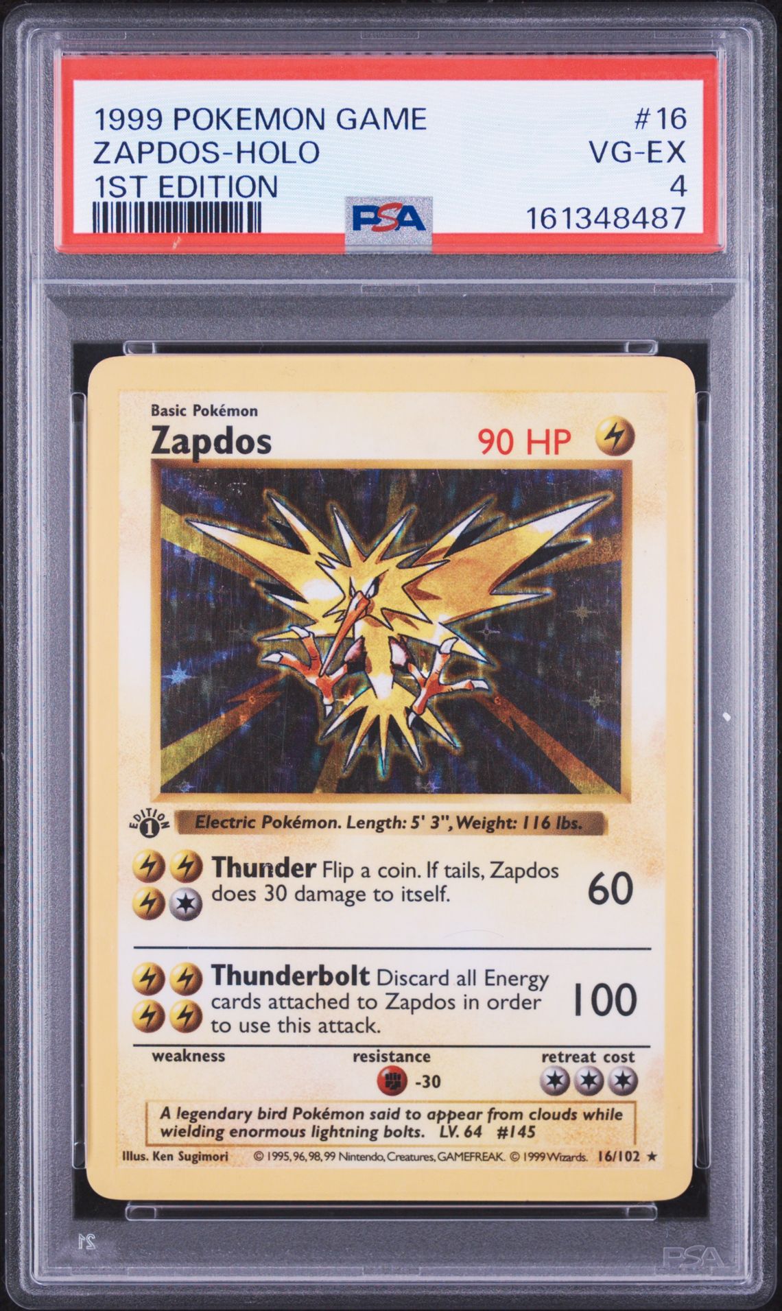 ZAPDOS-HOLO POKEMON GAME 1999