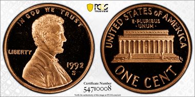 1992-S 1C PR69DCAM