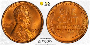 1942-D 1C MS68RD