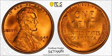 1944-D/S 1C MS67RD