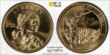 2015-D $1 Native American, Position A MS67