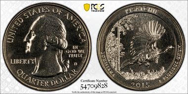 2015-D 25C Kisatchie NP MS66