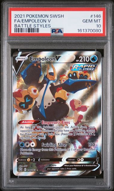 2021 Pokemon Sword & Shield Battle Styles #146 Full Art/Empoleon V (PSA 10)