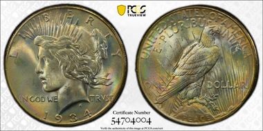1934-S $1 MS66