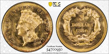 1880 $3 MS63