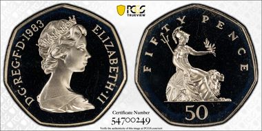 1983 50p S-H3 PR68DCAM