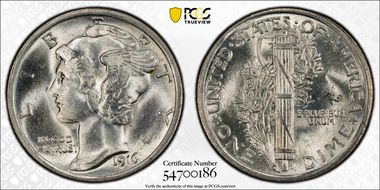1916 10C Mercury MS65FB