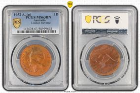 1952 A. (p) 1D London Reverse MS63BN