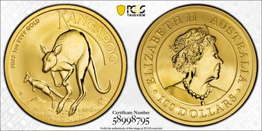 2022-P $100 Kangaroo Au MS68